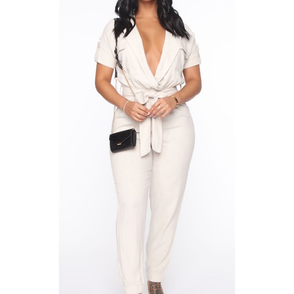 Collared Utility Jumpsuit w/ Elastic Ankle